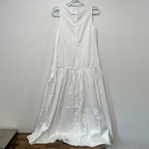 Nordstrom Womens White Midi Dress XXS NWT $119 Cotton Sleeveless Bride Aline - Picture 3 of 7